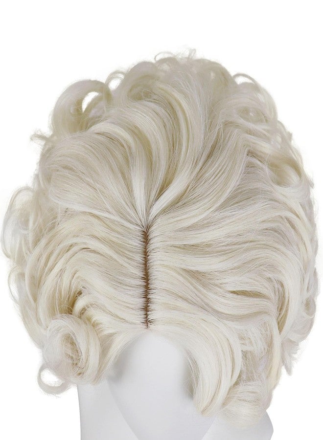 GNIMEGIL Light Blonde Curly Wigs for Women 1920s Vintage Hairstyle Wig with Side Bangs Halloween Costume for Woman Synthetic Hair - Image 5